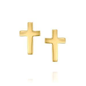 Pretty Golden  Cross Post Earrings